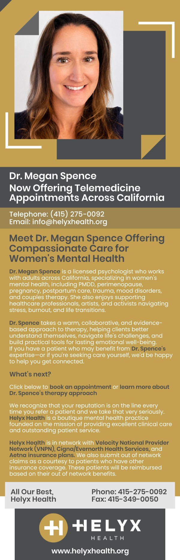 Meet Dr. Megan Spence – Offering Compassionate Care for Women's Mental Health